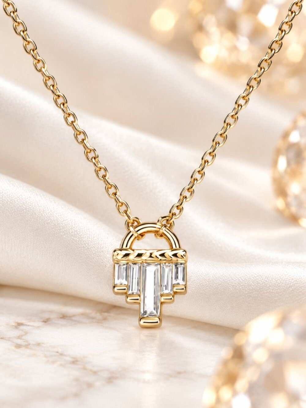 Park Lane The Great Gatsby Emerald Cut Necklace